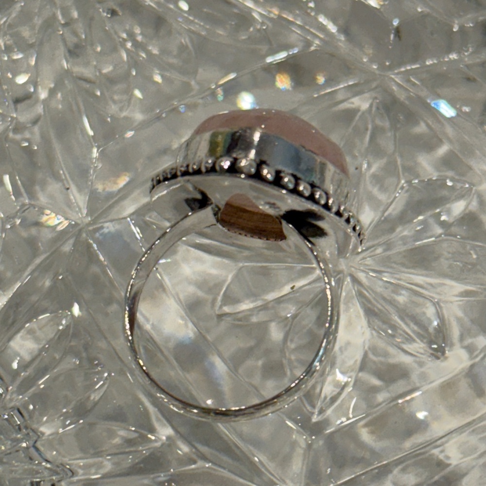 🆕 Genuine Rose Quartz Ring in 925 Sterling Silver – Size 7 🆕 - Picture 5 of 9